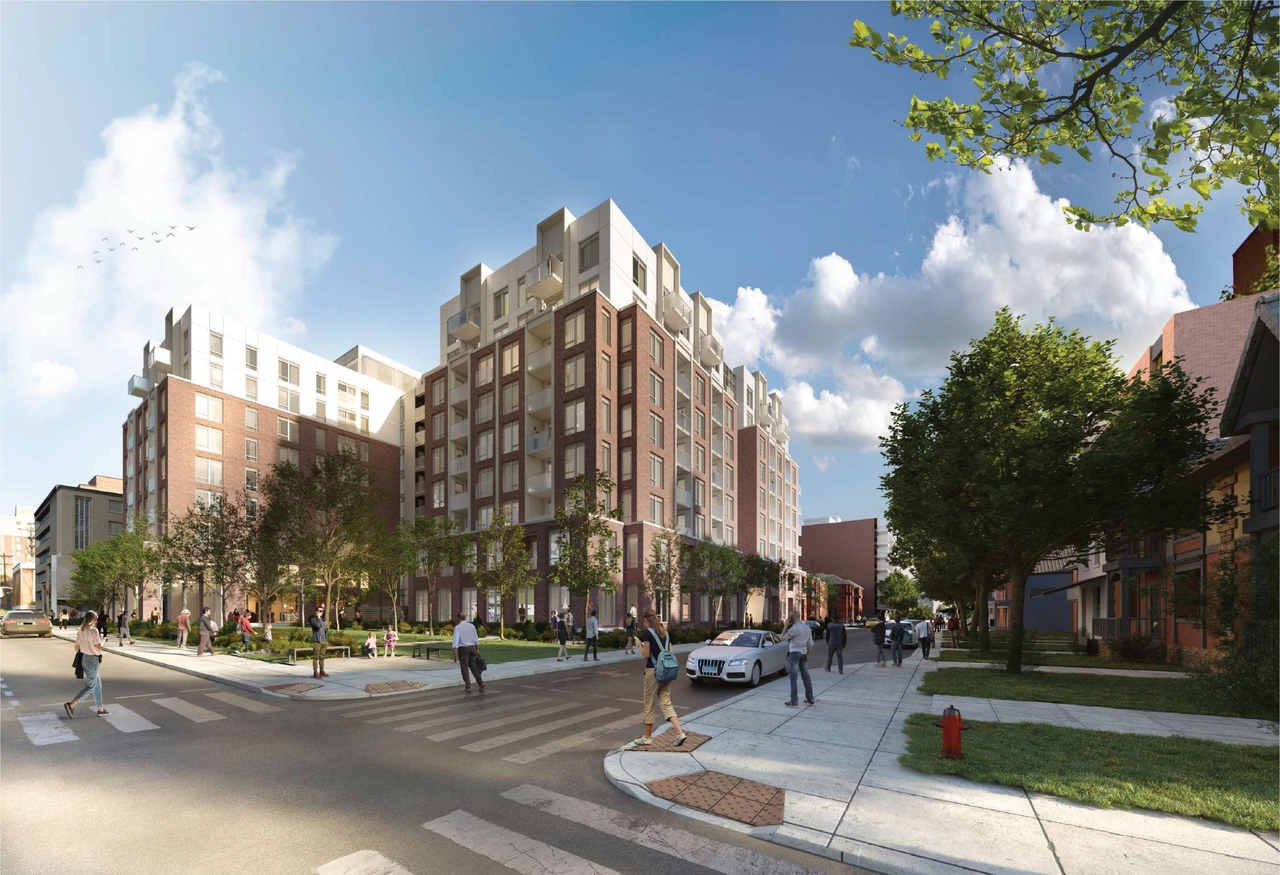 Rendering of building from page 14 of the file '2023-09-28 - Design Brief - D07-12-23-0031 (2)'