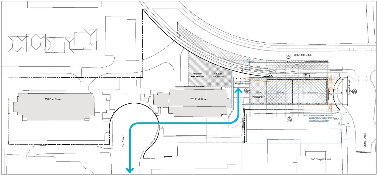 Construction site plan for project from page 11 of the file '2023-03-28 - Urban Design Brief - D07-12-23-0034'