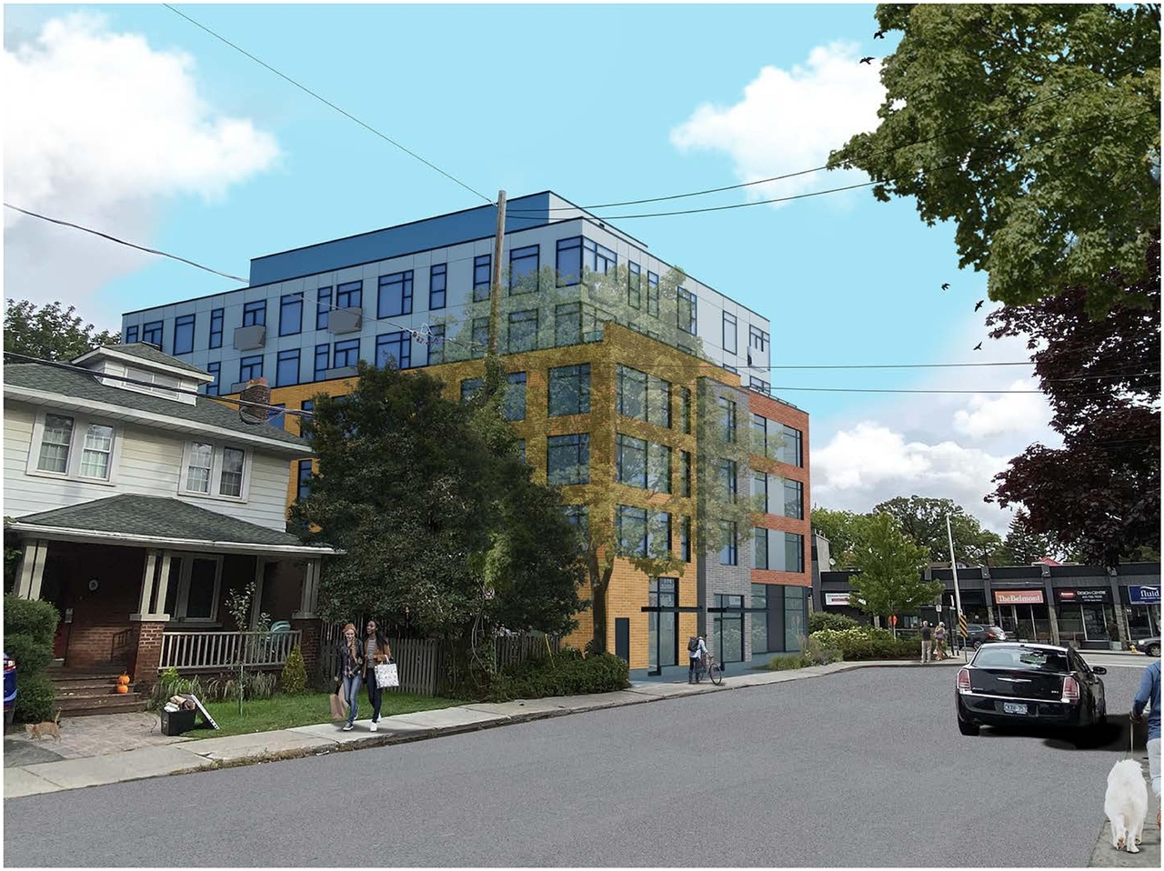 Rendering of building from page 1 of the file '2024-05-06 - Grove Avenue Rendering - D07-12-23-0035'