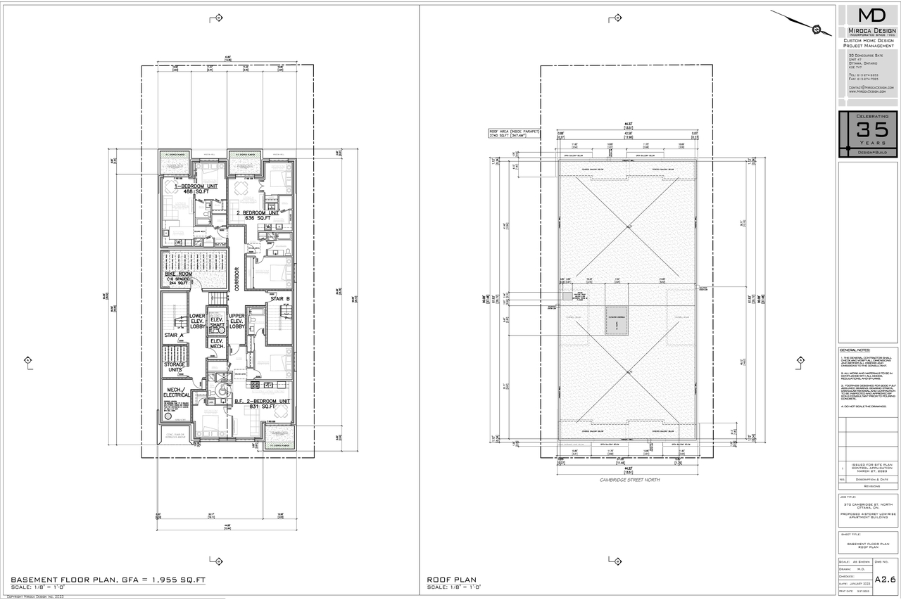Floor plan for project from page 2 of the file '2023-03-28 - Building Elevations-Floor Plans-Building Sections - D07-12-23-0036'