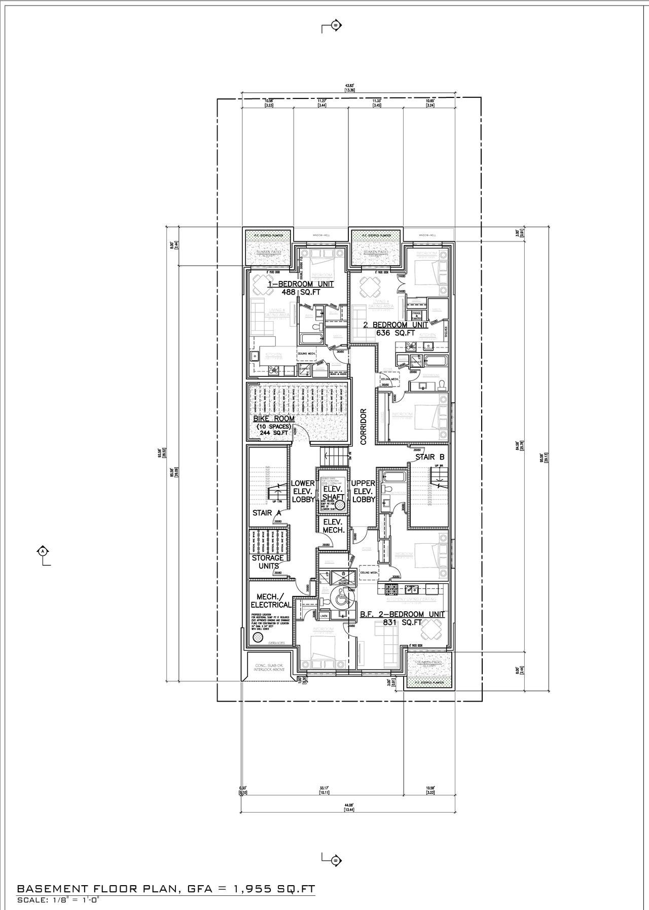 Floor plan for project from page 2 of the file '2023-03-28 - Building Elevations-Floor Plans-Building Sections - D07-12-23-0036'