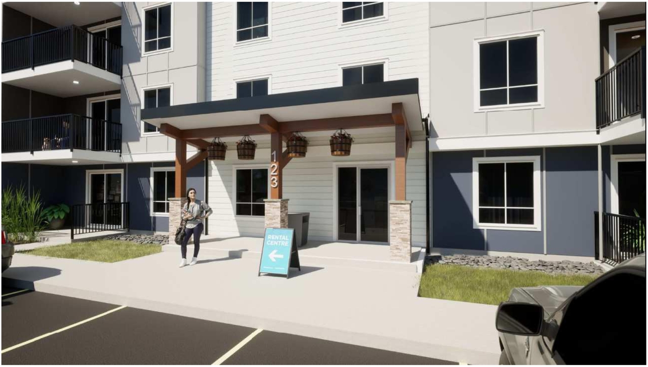 Rendering of building from page 2 of the file '2023-12-19 - DESIGN BRIEF - D07-12-23-0047'