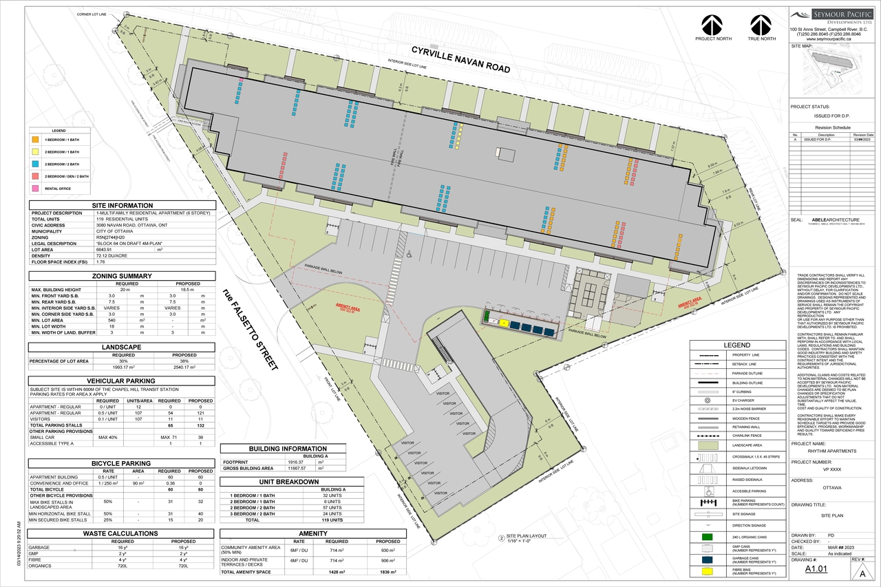 Construction site plan for project from page 4 of the file '2023-12-19 - DESIGN BRIEF - D07-12-23-0047'