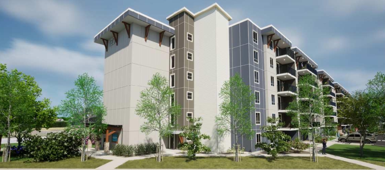 Rendering of building from page 1 of the file '2023-12-19 - DESIGN BRIEF - D07-12-23-0047'