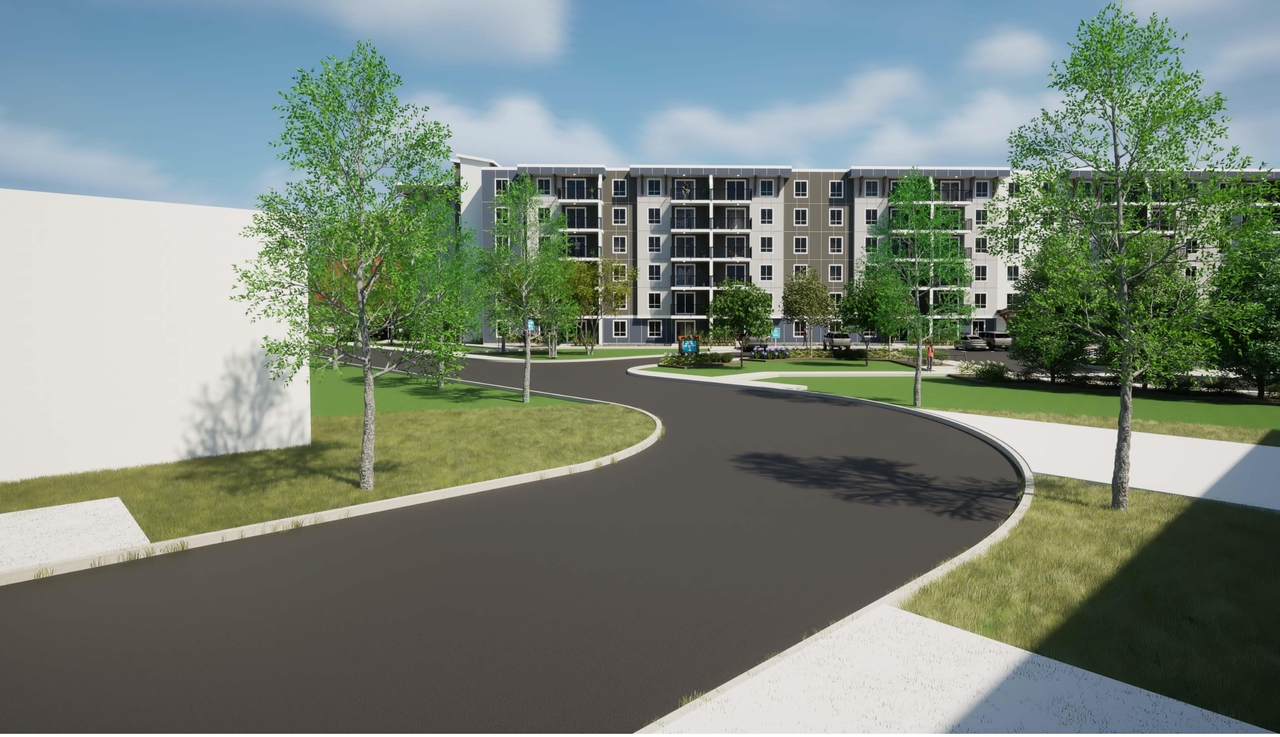 Rendering of building from page 15 of the file '2023-12-19 - DESIGN BRIEF - D07-12-23-0047'