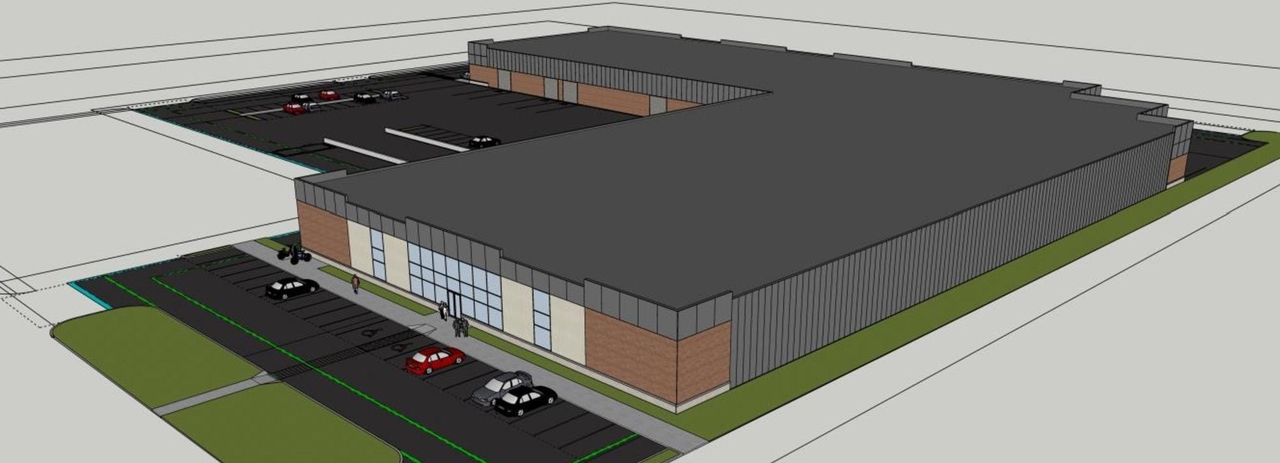 Rendering of building from page 10 of the file '2023-05-02 - Design Brief - D07-12-23-0051'