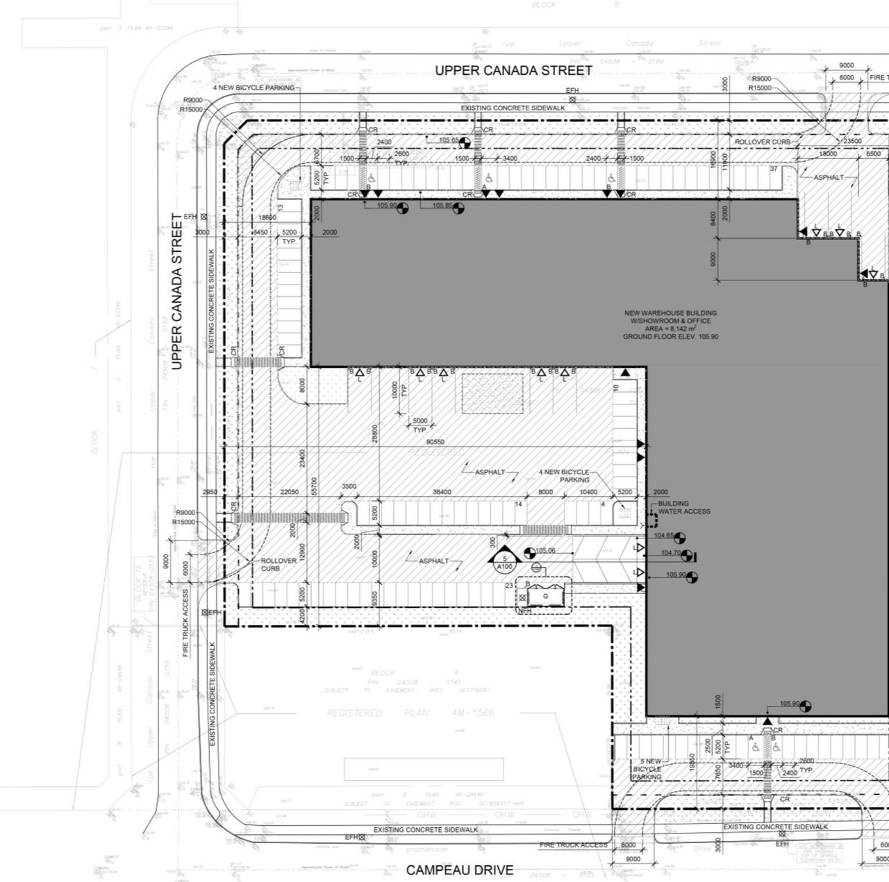Construction site plan for project from page 12 of the file '2023-05-02 - Design Brief - D07-12-23-0051'