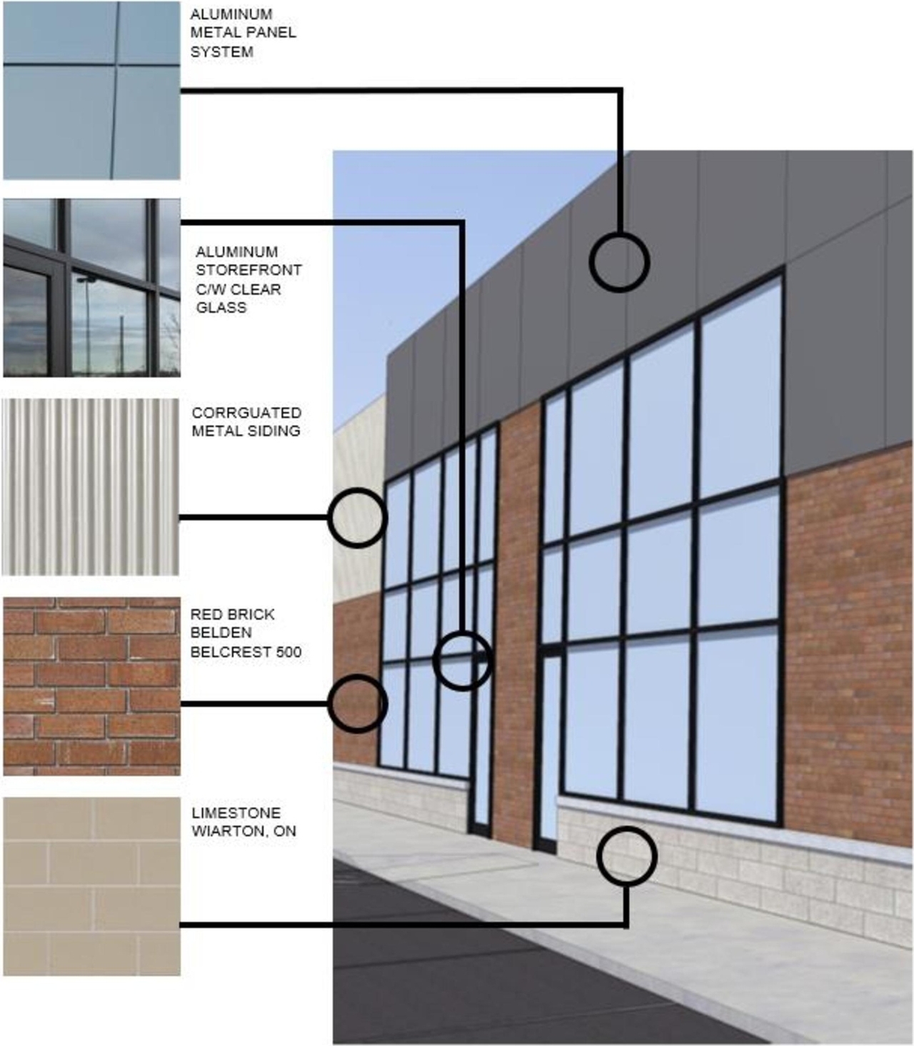 Rendering of building from page 16 of the file '2023-05-02 - Design Brief - D07-12-23-0051'