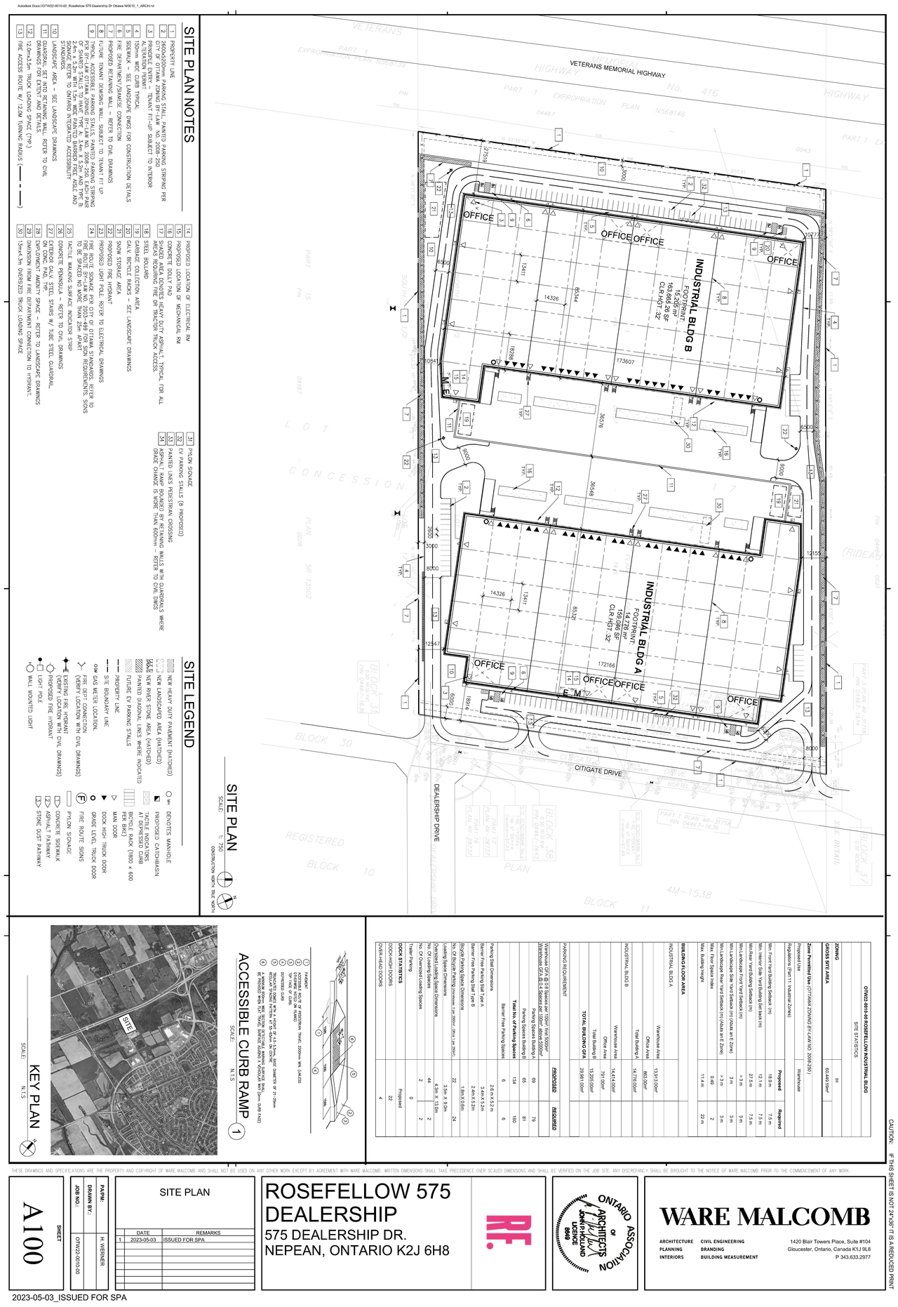 Construction site plan for project from page 9 of the file '2023-05-08 - Design Brief - D07-12-23-0054'