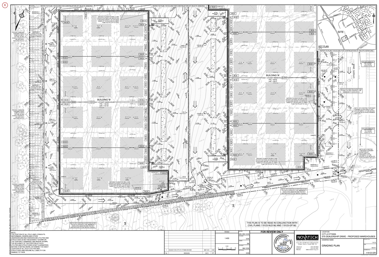 Construction site plan for project from page 12 of the file '2023-05-08 - Design Brief - D07-12-23-0054'