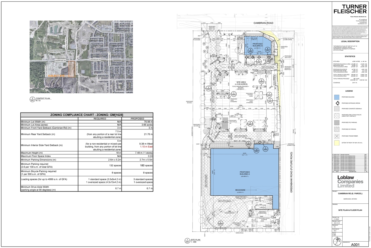 Construction site plan for project from page 1 of the file '2023-10-27 - Site Plan and Floor Plan - D07-12-23-0058'