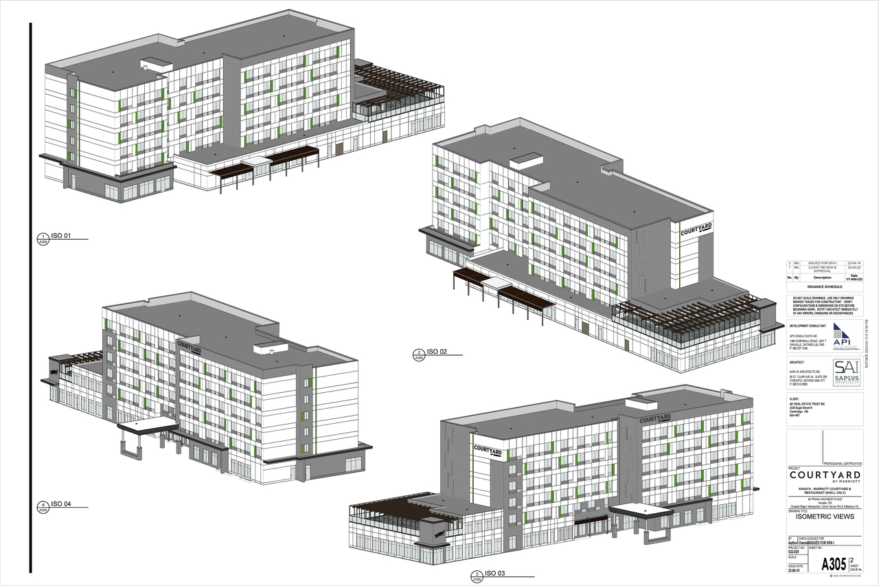 Rendering of building from page 14 of the file '2023-05-16 - Elevations & Floor Plans - D07-12-23-0061'