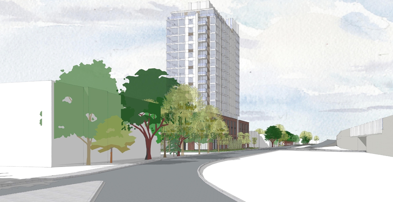 Rendering of building from page 12 of the file '2024-06-12 - Design Views - D07-12-23-0069'