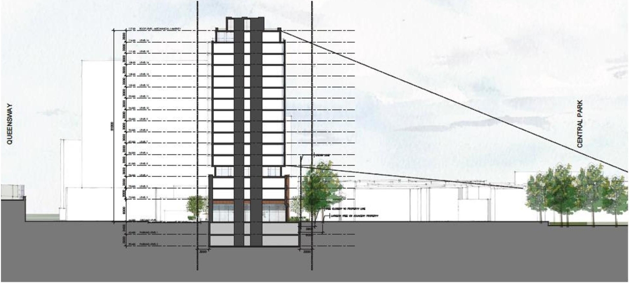Rendering of building from page 12 of the file '2023-06-02 - Cultural Heritage Design Brief - D07-12-23-0069'