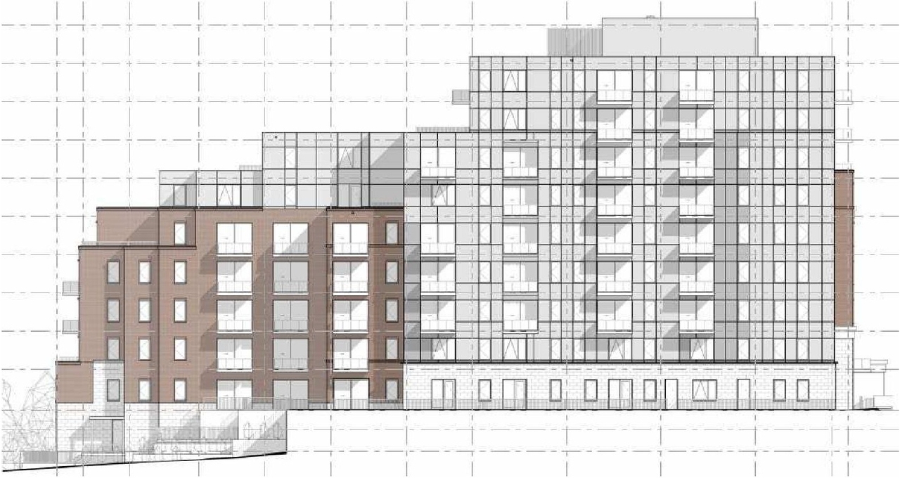 Rendering of building from page 2 of the file '2023-06-07 - Design Brief - D07-12-23-0071'