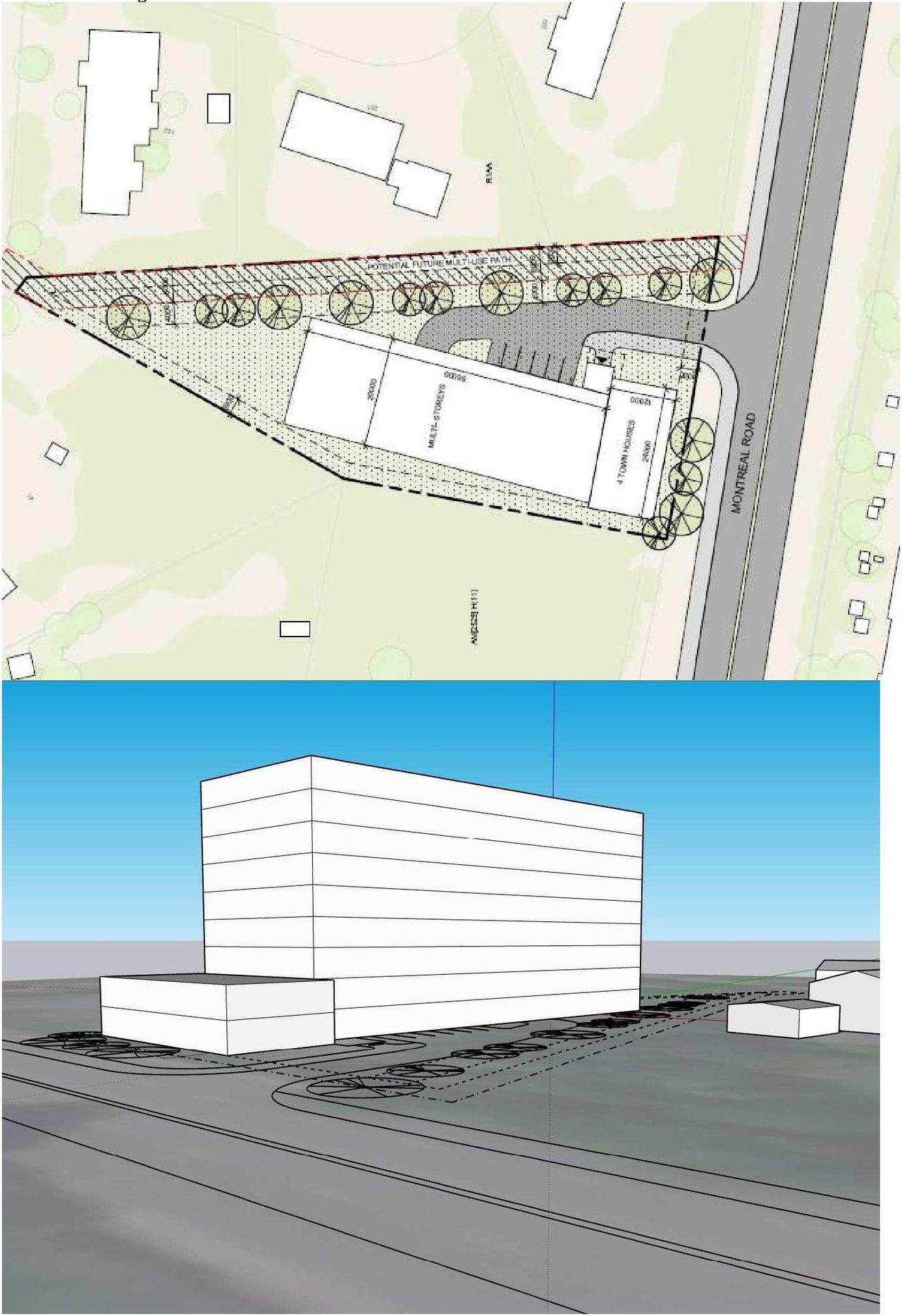 Rendering of building from page 7 of the file '2023-06-07 - Design Brief - D07-12-23-0071'