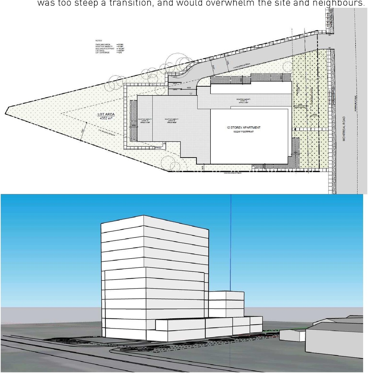 Rendering of building from page 8 of the file '2023-06-07 - Design Brief - D07-12-23-0071'