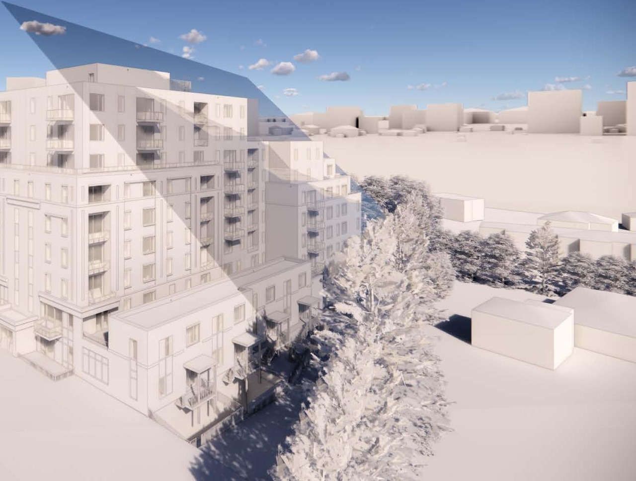 Rendering of building from page 1 of the file '2023-06-13 - Perspectives - D07-12-23-0071'
