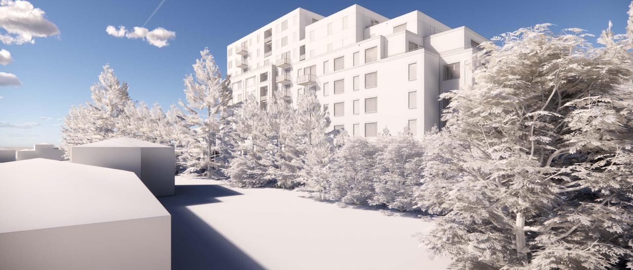 Rendering of building from page 2 of the file '2023-06-13 - Perspectives - D07-12-23-0071'