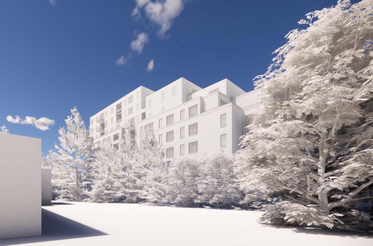 Rendering of building from page 3 of the file '2023-06-13 - Perspectives - D07-12-23-0071'