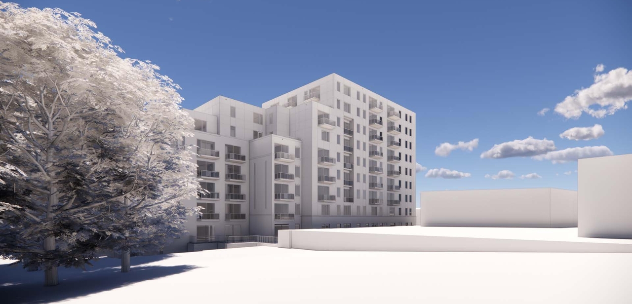 Rendering of building from page 5 of the file '2023-06-13 - Perspectives - D07-12-23-0071'