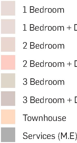 Floor plan for project from page 37 of the file '2023-06-12 - Urban Design Brief - D07-12-23-0073'