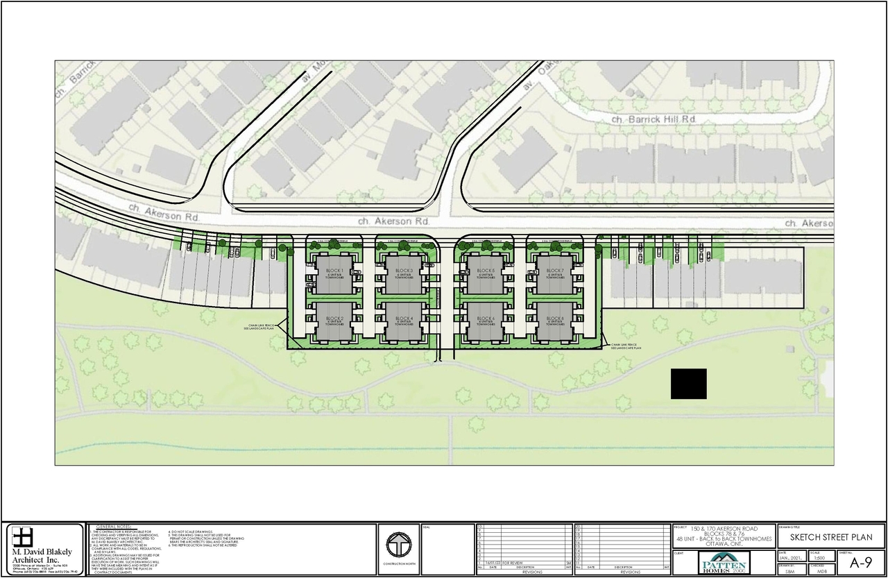 Construction site plan for project from page 15 of the file '2023-06-08 - Architectural Design Brief - D07-12-23-0075'