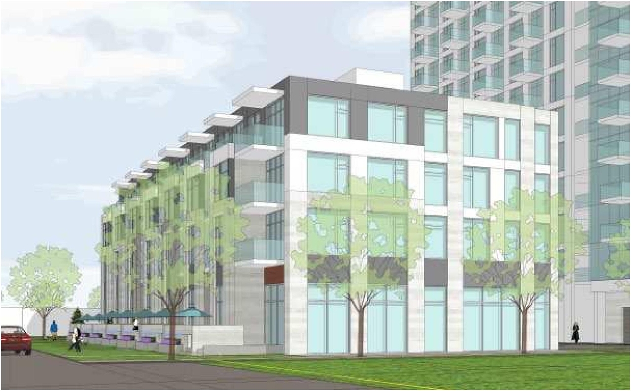 Rendering of building from page 11 of the file '2023-06-12 - Design Brief - D07-12-23-0076'