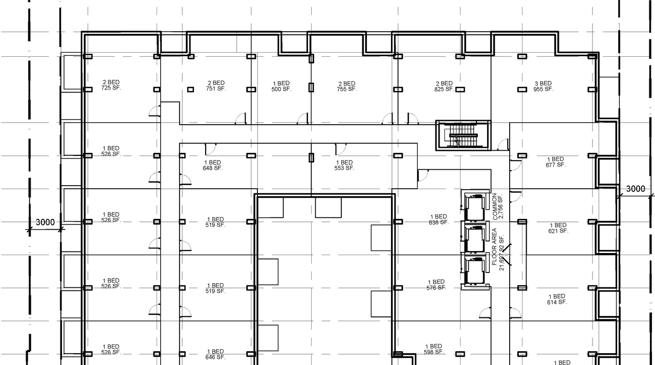 Floor plan for project from page 2 of the file '2023-06-12 - Floor, Perspective Views, Shadow Plans - D07-12-23-0076'
