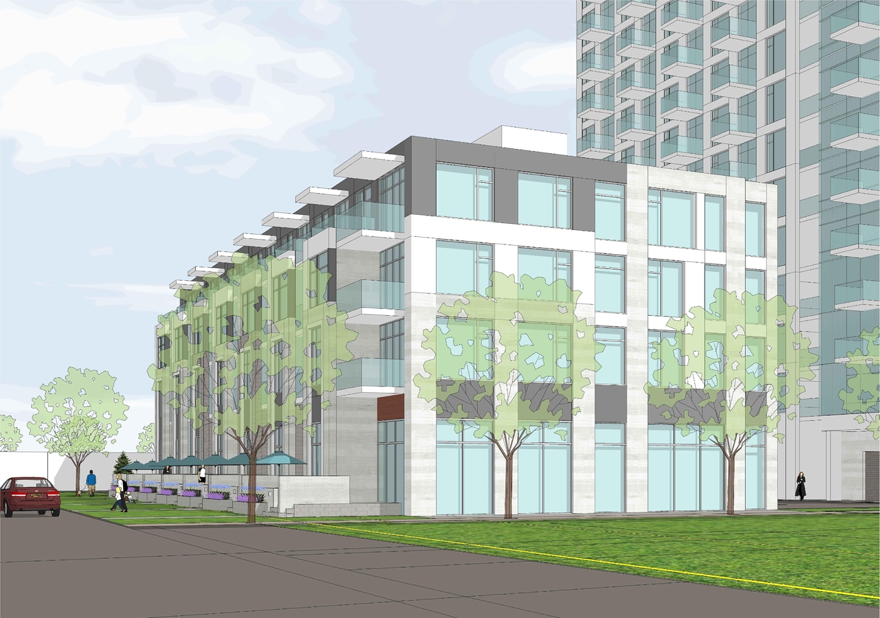 Rendering of building from page 6 of the file '2023-06-12 - Floor, Perspective Views, Shadow Plans - D07-12-23-0076'