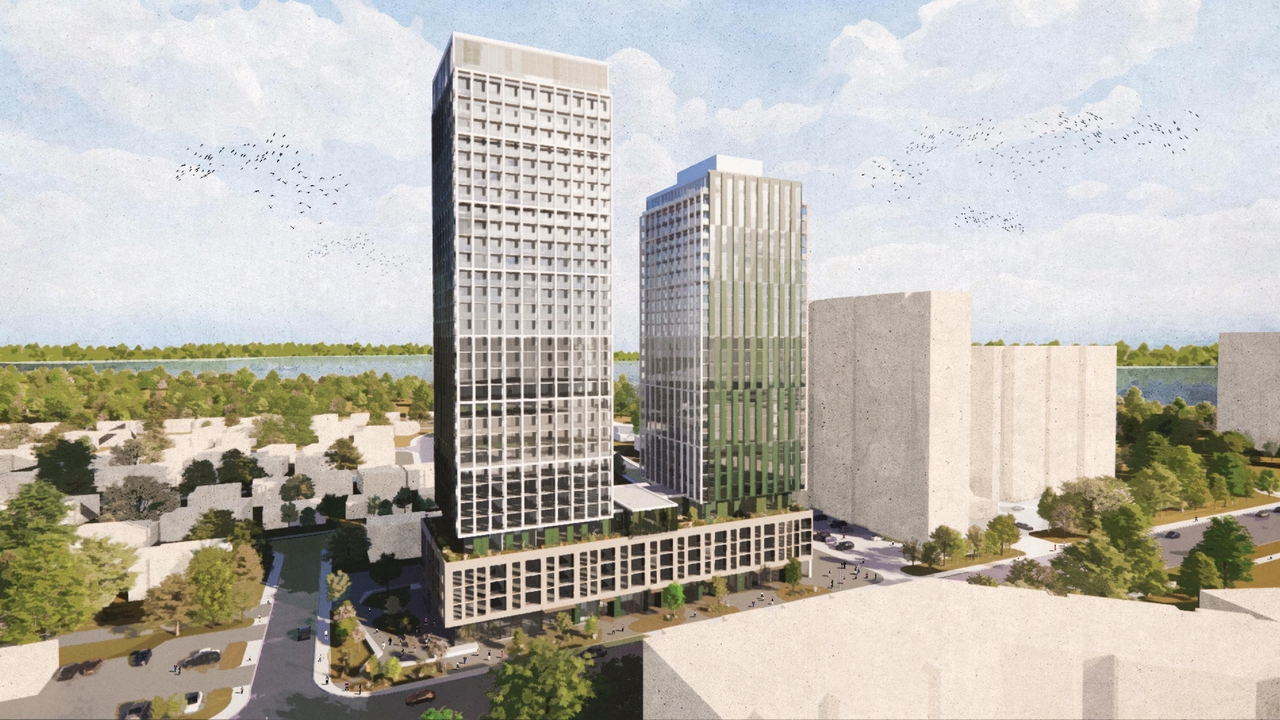 Rendering of building from page 3 of the file '2023-06-27 - Design Brief - D07-12-23-0083'