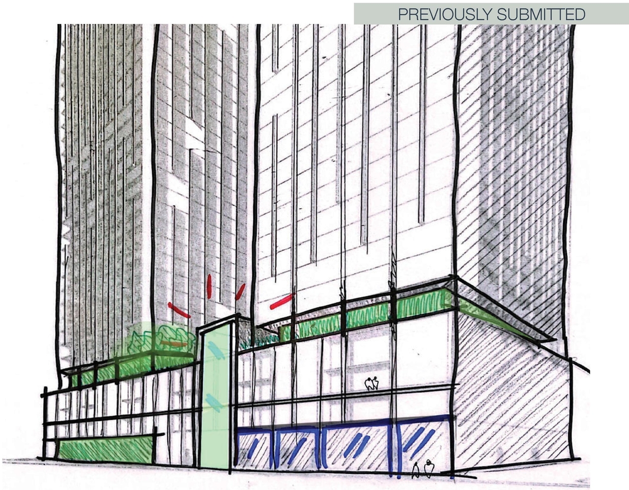 Rendering of building from page 3 of the file '2024-10-25 - Design Brief - D07-12-23-0083'
