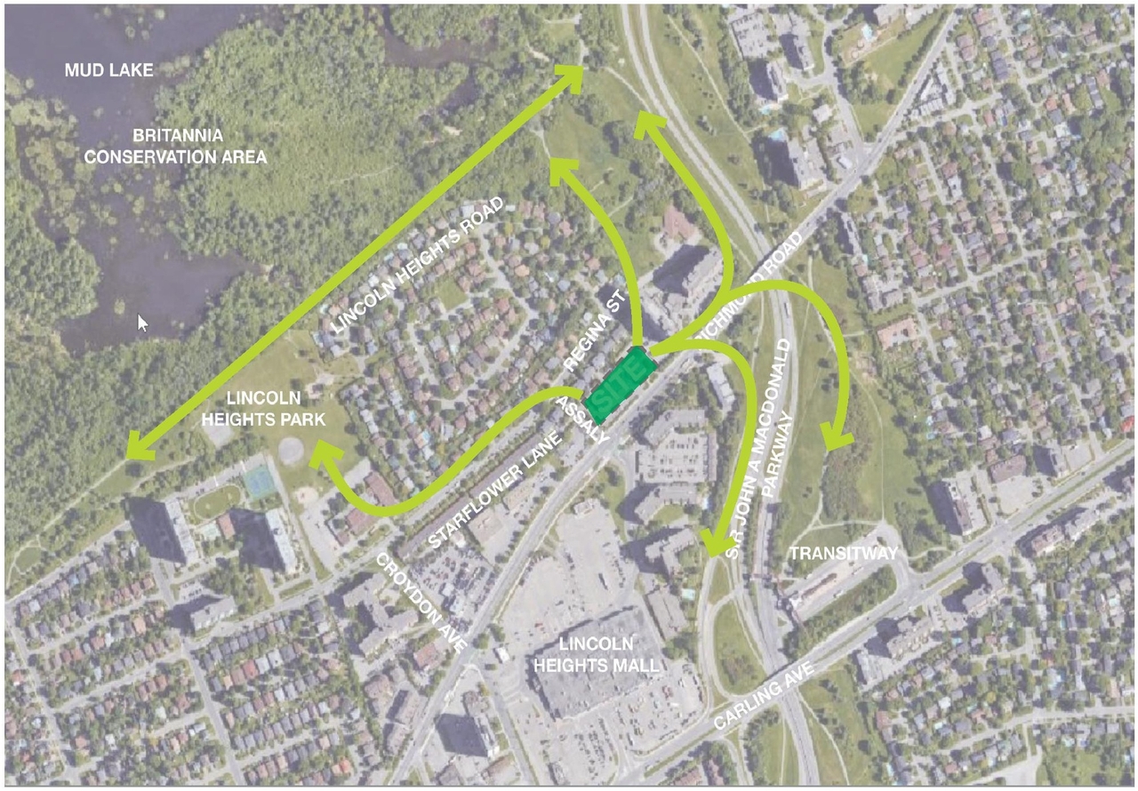 Construction site plan for project from page 4 of the file '2024-10-25 - Design Brief - D07-12-23-0083'