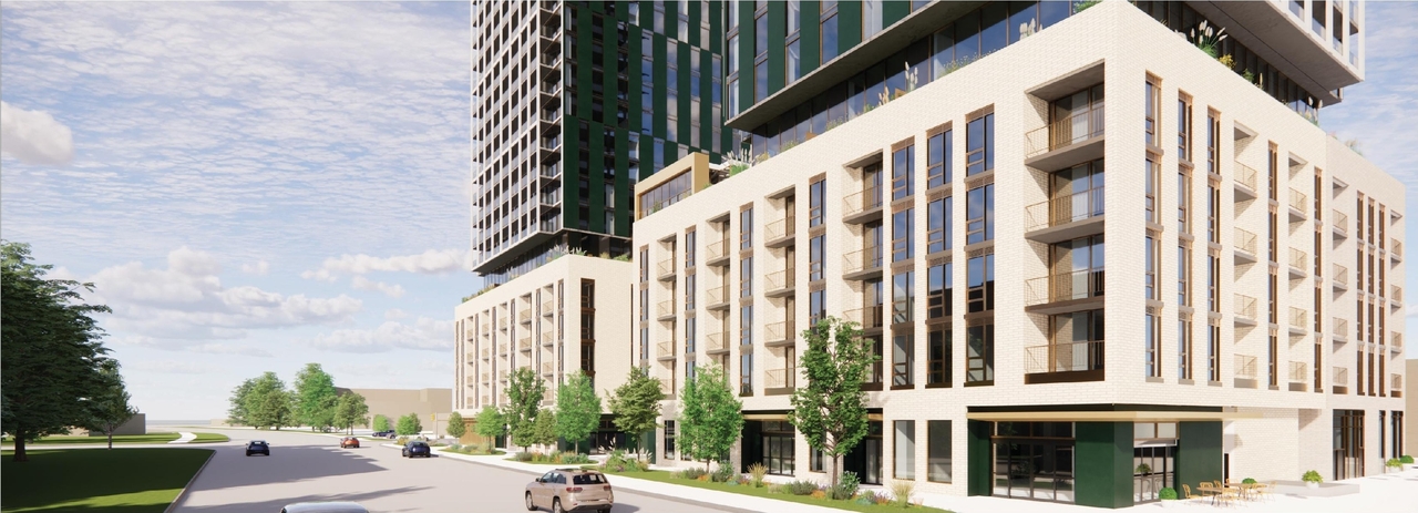 Rendering of building from page 1 of the file '2024-10-25 - Design Brief - D07-12-23-0083'