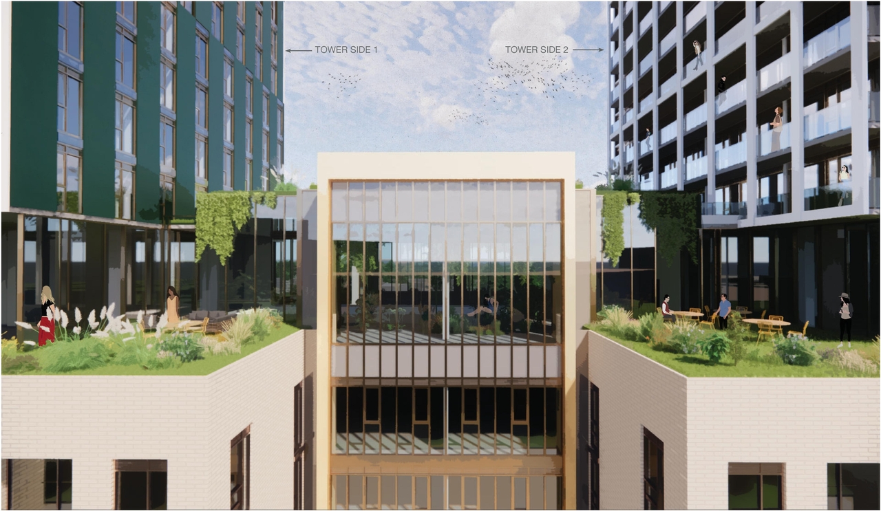 Rendering of building from page 29 of the file '2024-10-25 - Design Brief - D07-12-23-0083'