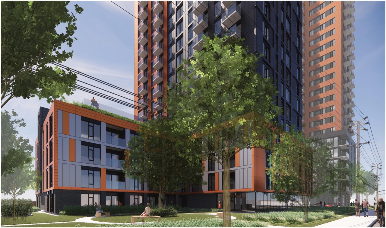 Rendering of building from page 13 of the file '2024-07-23 - UDRP Design Brief - D07-12-23-0088'