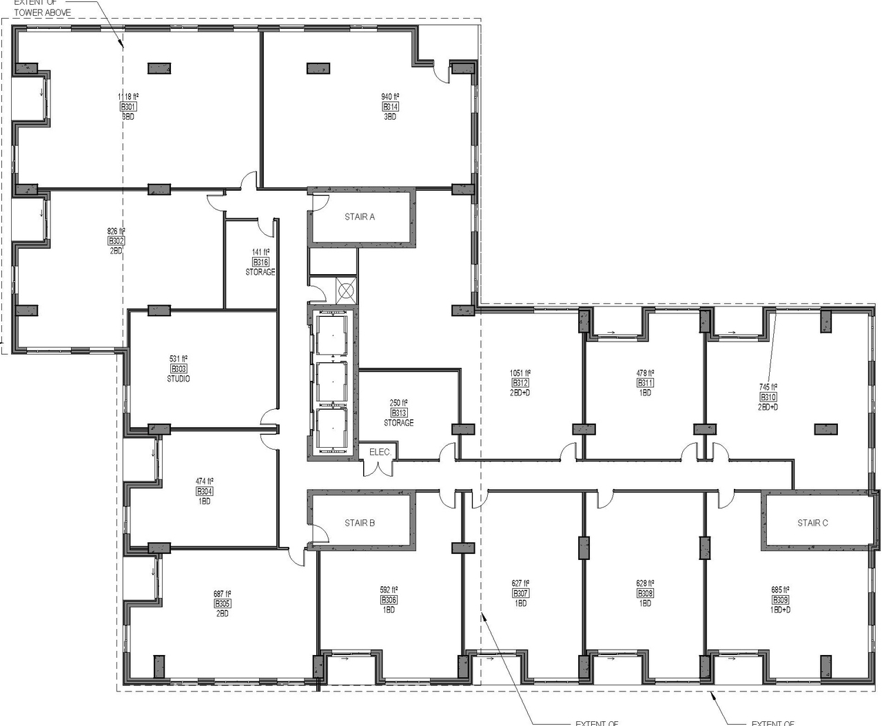 Floor plan for project from page 22 of the file '2024-07-23 - UDRP Design Brief - D07-12-23-0088'