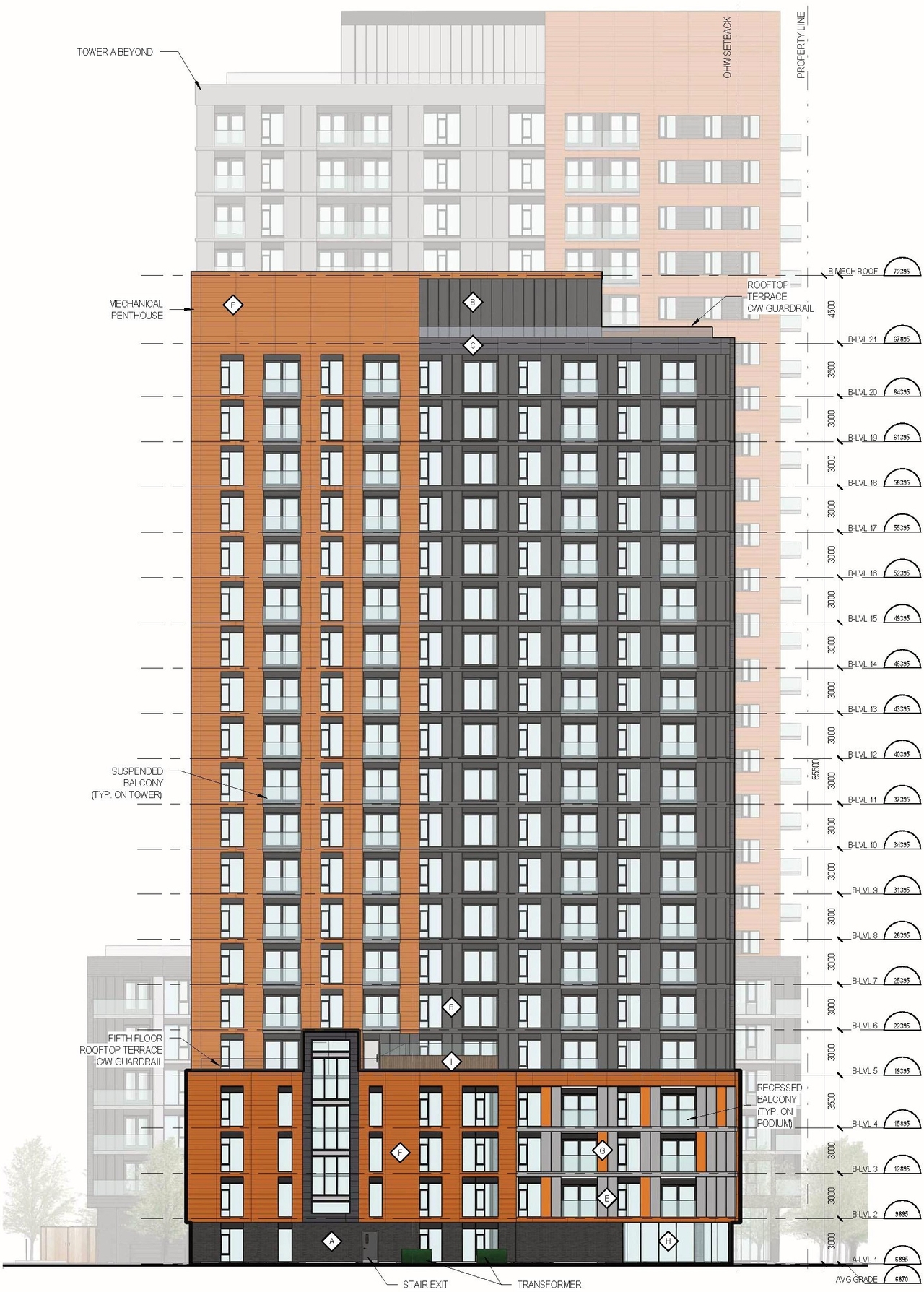 Rendering of building from page 31 of the file '2024-07-23 - UDRP Design Brief - D07-12-23-0088'