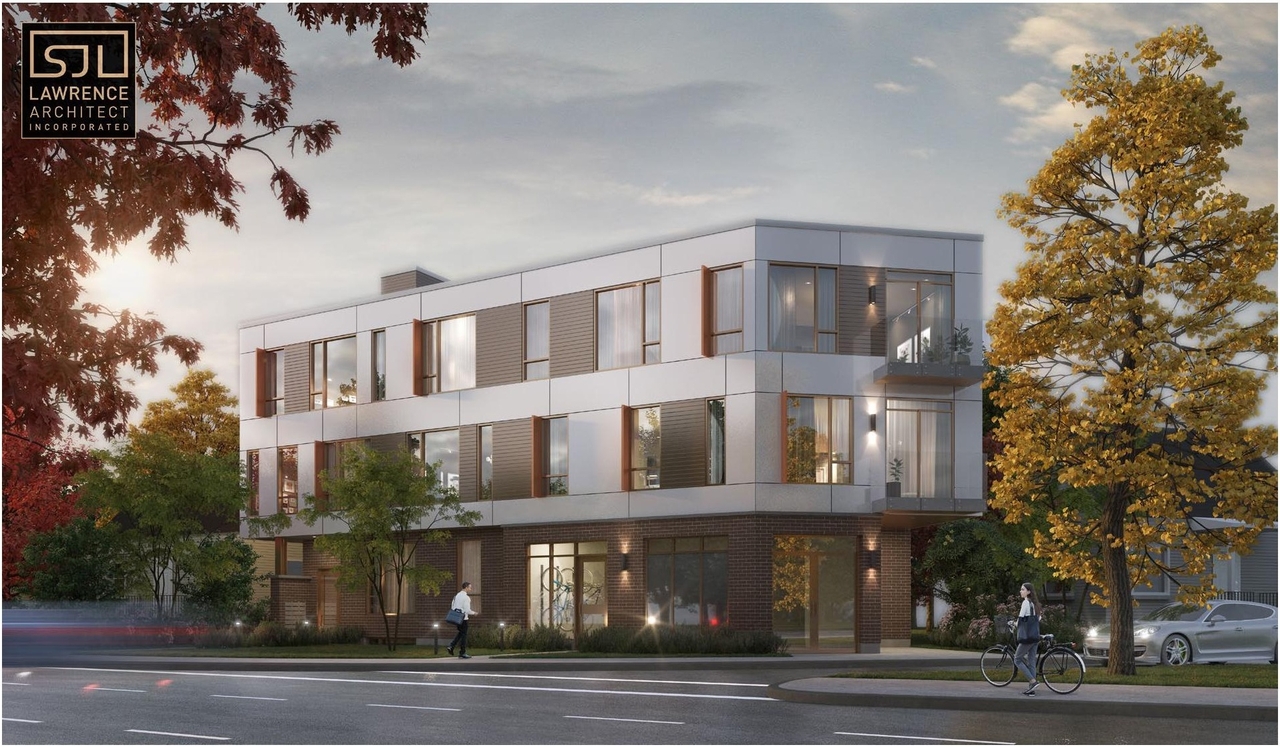 Rendering of building from page 3 of the file '2023-06-15 - Design Brief - D07-12-23-0089'