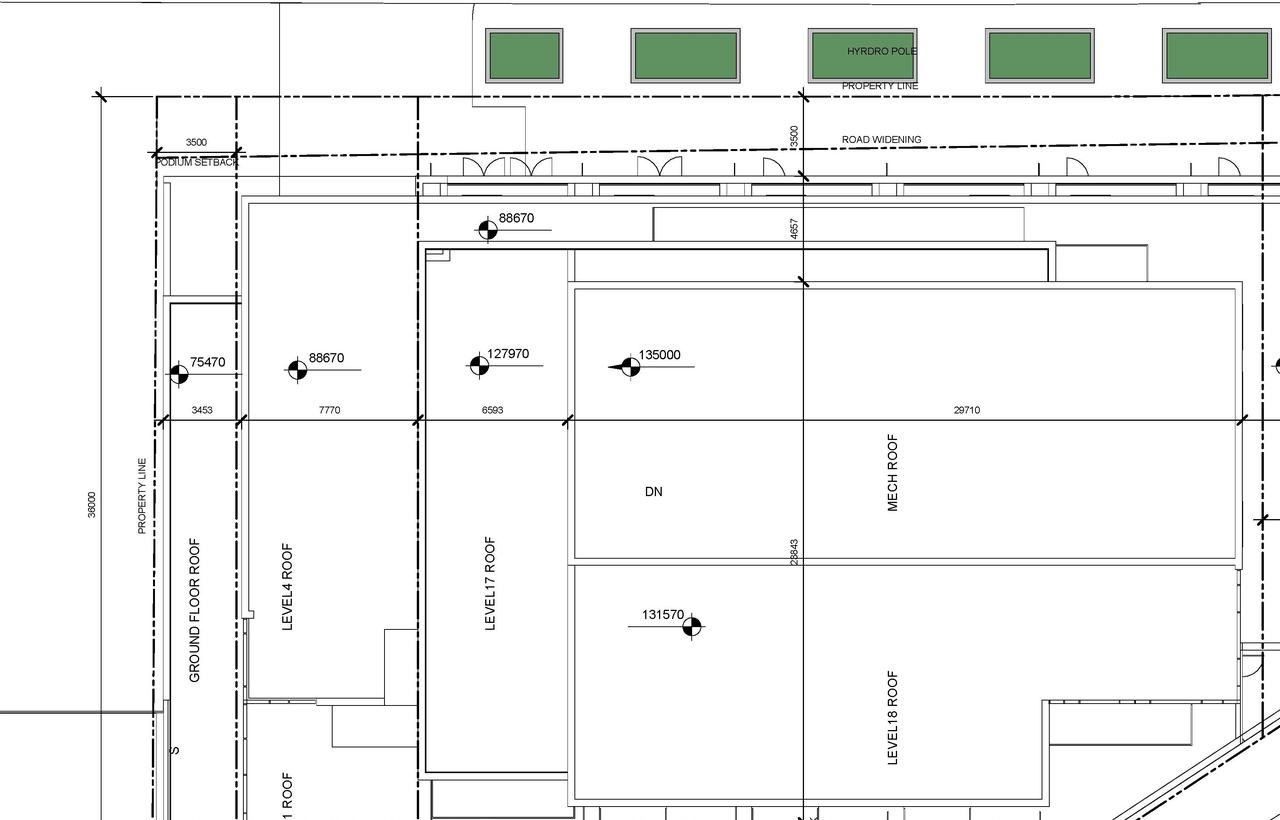 Construction site plan for project from page 5 of the file '2023-06-15 - Context, Site, Floor, Elevation, Sections, 3D Views, Sunshade, Plans - D07-12-23-009'