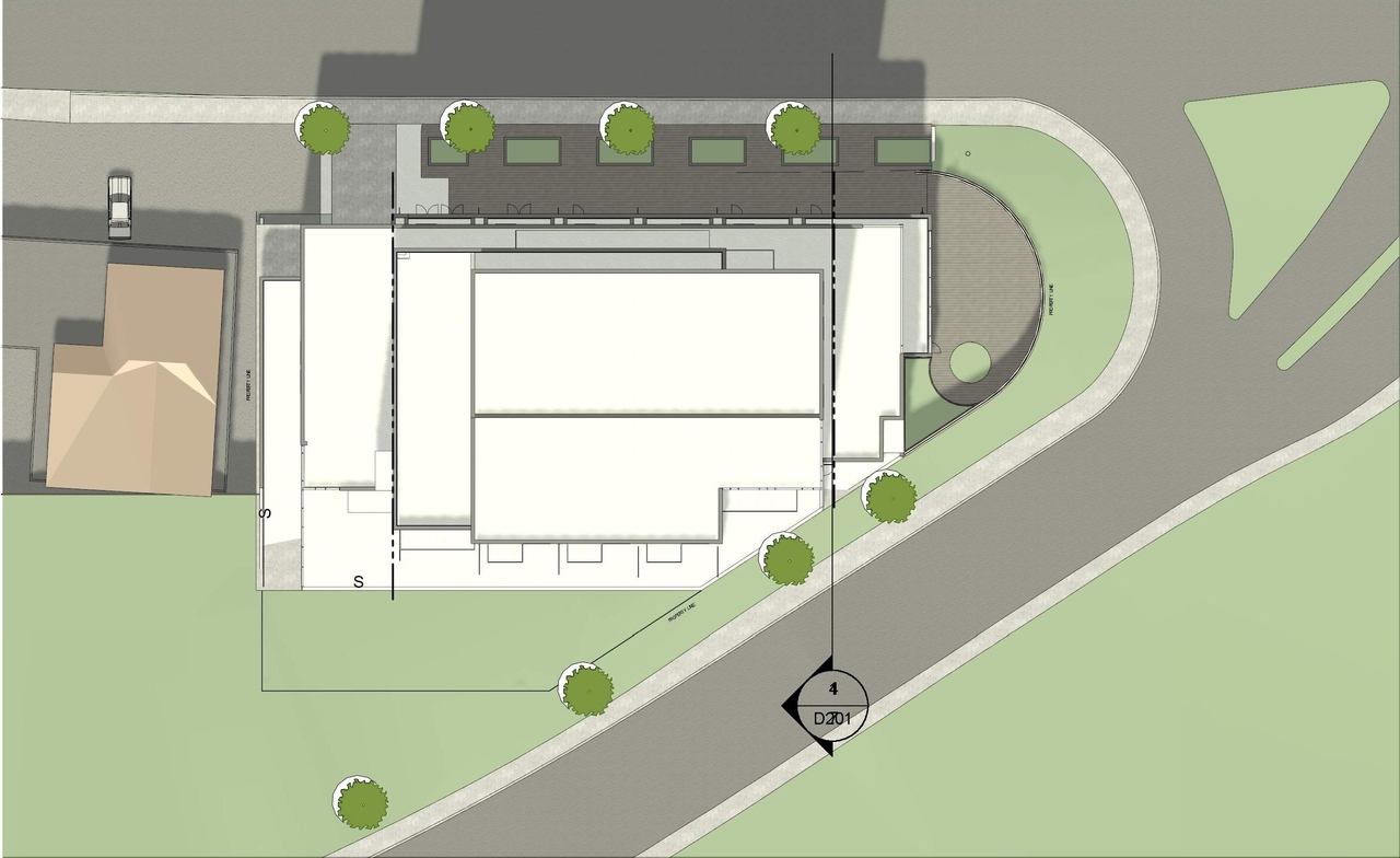 Construction site plan for project from page 7 of the file '2023-06-15 - Context, Site, Floor, Elevation, Sections, 3D Views, Sunshade, Plans - D07-12-23-009'