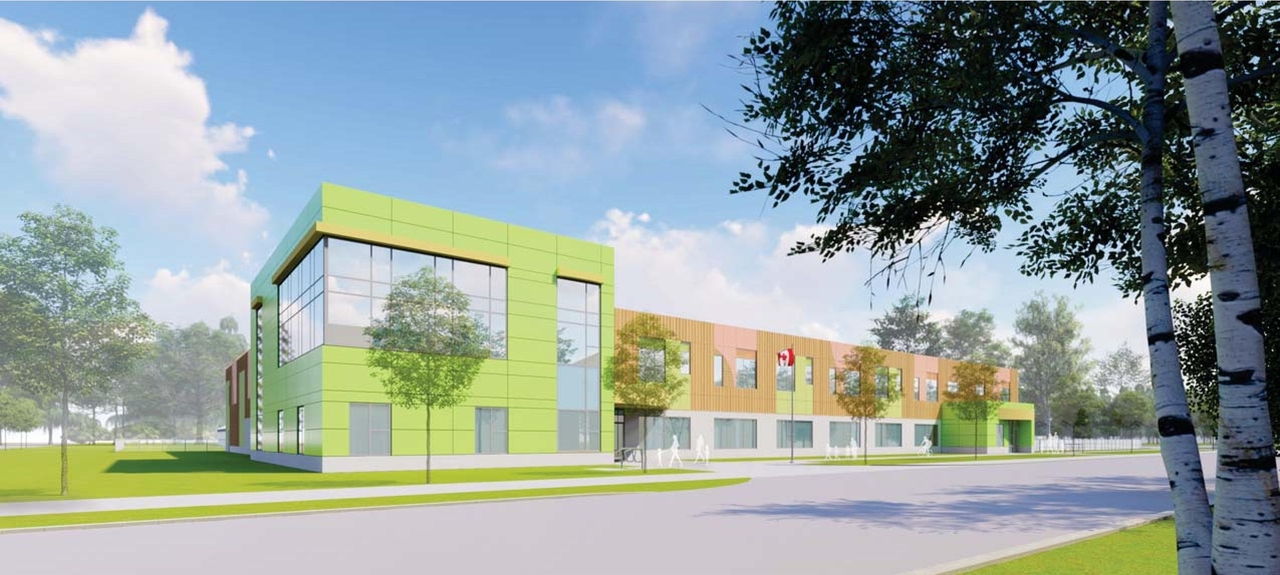 Rendering of building from page 32 of the file '2023-11-14 - Design Brief and Planning Rationale - D07-12-23-0094'