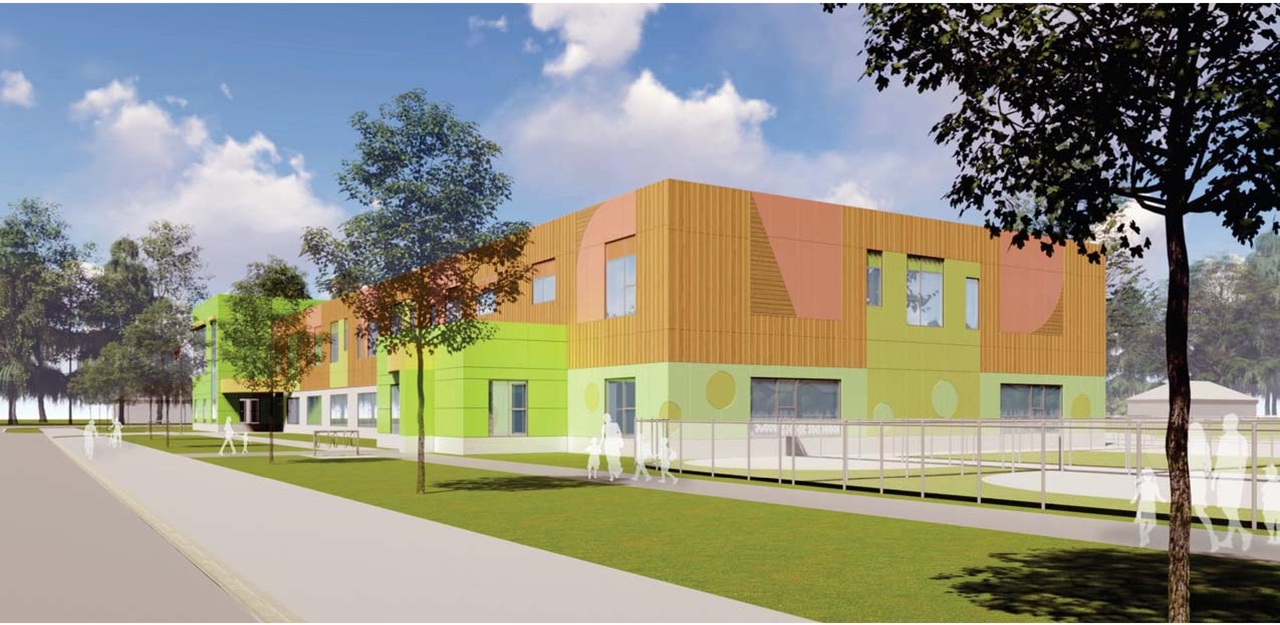Rendering of building from page 33 of the file '2023-11-14 - Design Brief and Planning Rationale - D07-12-23-0094'
