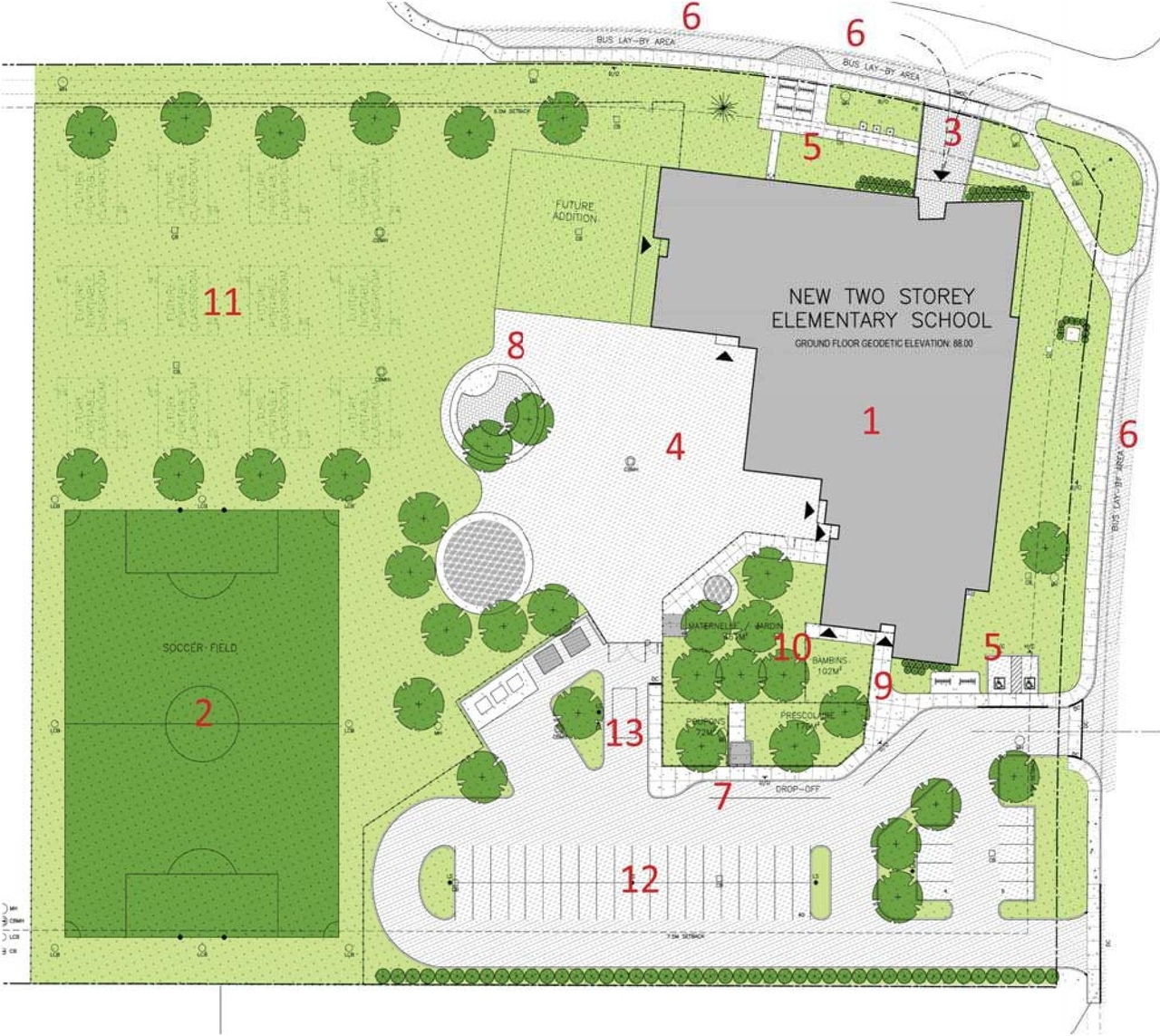 Construction site plan for project from page 14 of the file '2024-01-19 - Urban Design Brief - D07-12-23-0102'
