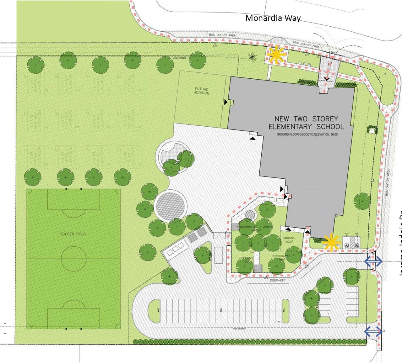Construction site plan for project from page 15 of the file '2024-01-19 - Urban Design Brief - D07-12-23-0102'