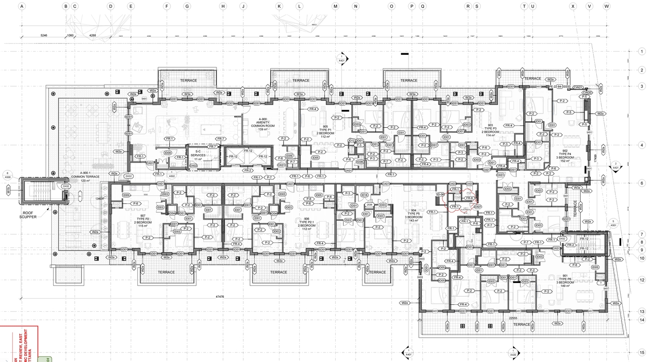 Floor plan for project from page 1 of the file '2024-02-26 - Approved Floor Plans Penthouse - D07-12-23-0137'
