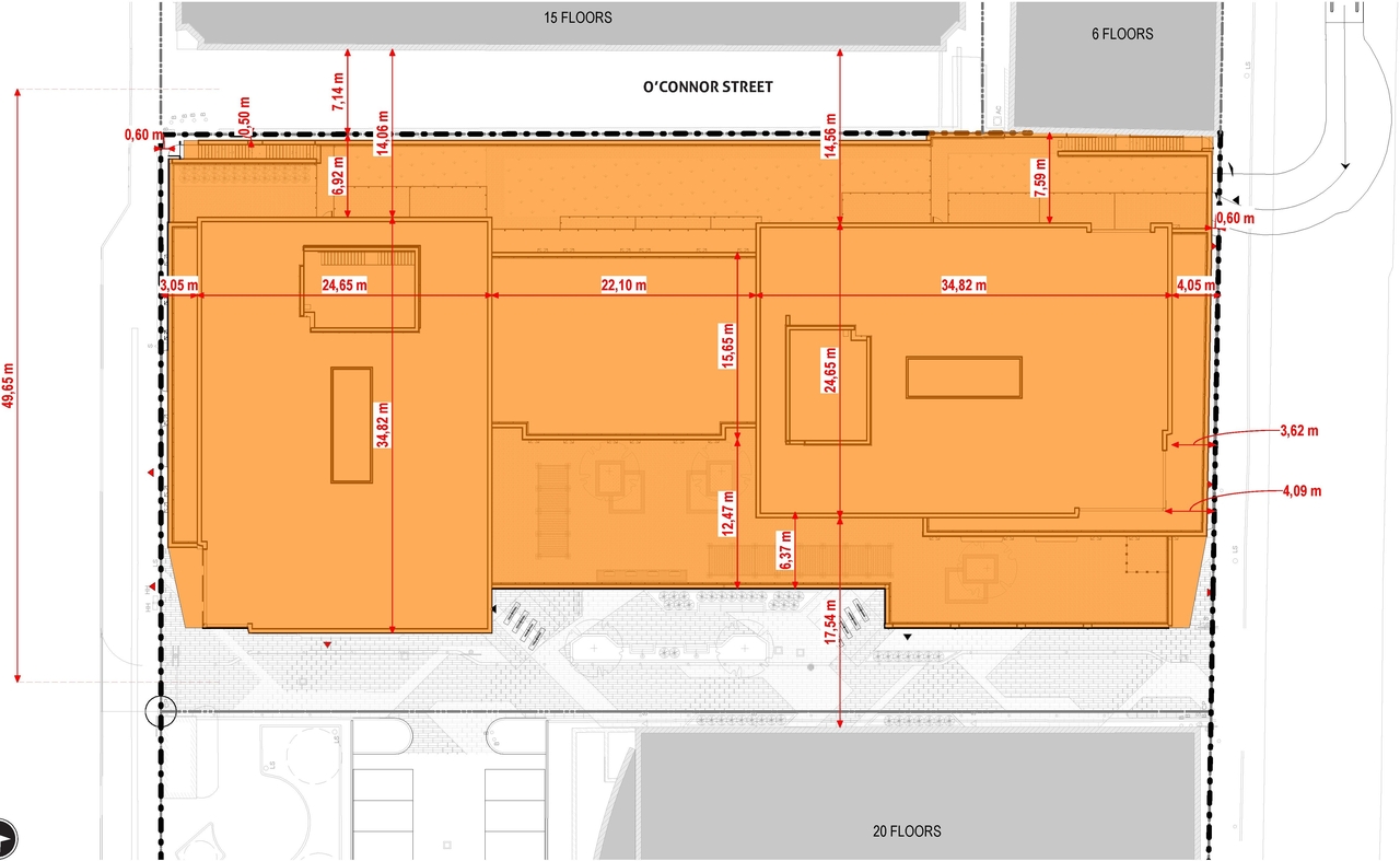 Construction site plan for project from page 30 of the file '2024-05-09 - UDRP report - D07-12-24-0026'