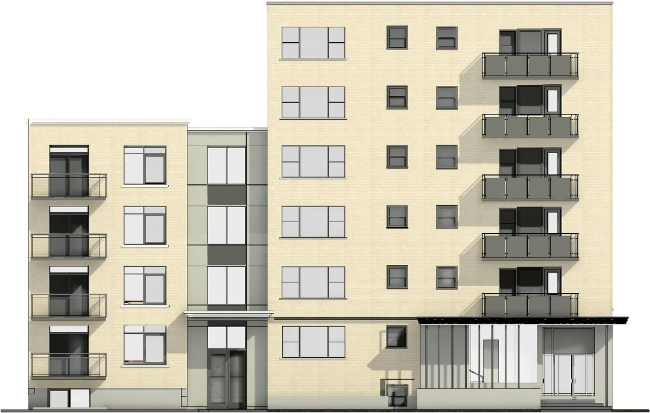 Rendering of building from page 1 of the file '2024-06-17 - Design Brief - D07-12-24-0042'