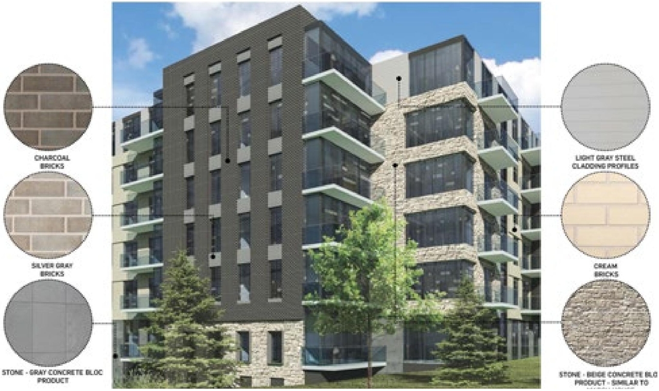 Rendering of building from page 28 of the file '2024-06-26 - Urban Design Brief - D07-12-24-0045'