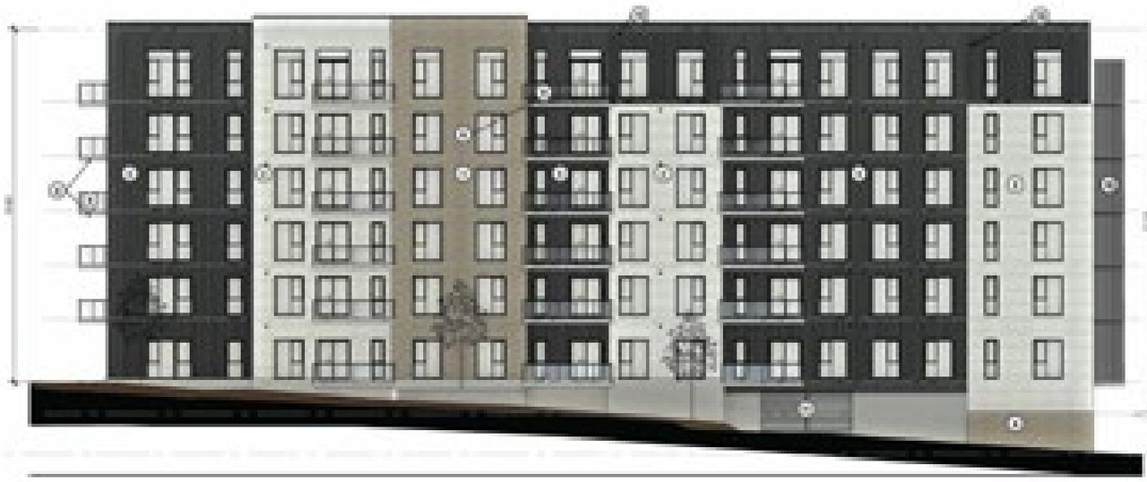 Rendering of building from page 35 of the file '2024-06-26 - Urban Design Brief - D07-12-24-0045'